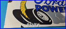 Vintage Ford Power Sign Cobra Jet Sales Service Gas Oil Porcelain Sign