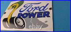 Vintage Ford Power Sign Cobra Jet Sales Service Gas Oil Porcelain Sign