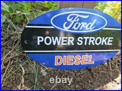 Vintage Ford Power Stroke Diesel Porcelain Ford Dealership Sign 12 X 7