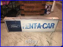 Vintage Ford Rent A Car Lighted Sign