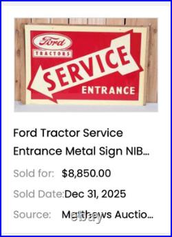 Vintage Ford Service Entrance Dealer Arrow 15 Metal Car Truck Gasoline Oil Sign