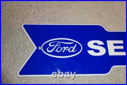 Vintage Ford Service Entrance Dealer Arrow 15 Metal Car Truck Gasoline Oil Sign