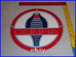 Vintage Ford Shelby Cobra Sports Car Snake 12 Porcelain Metal Gasoline Oil Sign