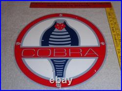 Vintage Ford Shelby Cobra Sports Car Snake 12 Porcelain Metal Gasoline Oil Sign