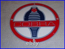 Vintage Ford Shelby Cobra Sports Car Snake 12 Porcelain Metal Gasoline Oil Sign