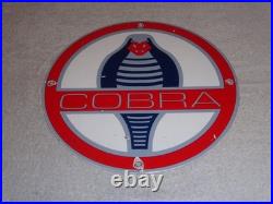Vintage Ford Shelby Cobra Sports Car Snake 12 Porcelain Metal Gasoline Oil Sign