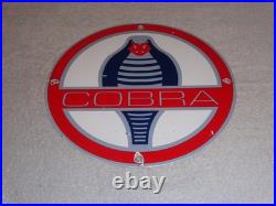 Vintage Ford Shelby Cobra Sports Car Snake 12 Porcelain Metal Gasoline Oil Sign