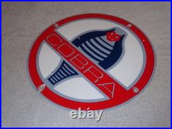 Vintage Ford Shelby Cobra Sports Car Snake 12 Porcelain Metal Gasoline Oil Sign