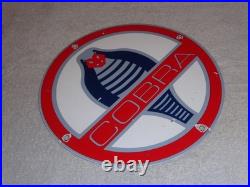 Vintage Ford Shelby Cobra Sports Car Snake 12 Porcelain Metal Gasoline Oil Sign