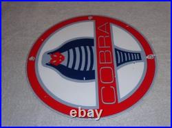 Vintage Ford Shelby Cobra Sports Car Snake 12 Porcelain Metal Gasoline Oil Sign