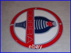 Vintage Ford Shelby Cobra Sports Car Snake 12 Porcelain Metal Gasoline Oil Sign