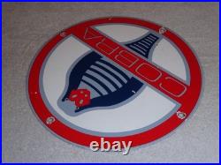 Vintage Ford Shelby Cobra Sports Car Snake 12 Porcelain Metal Gasoline Oil Sign