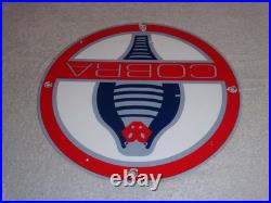 Vintage Ford Shelby Cobra Sports Car Snake 12 Porcelain Metal Gasoline Oil Sign