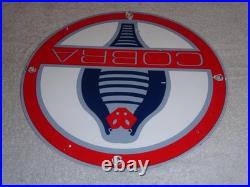Vintage Ford Shelby Cobra Sports Car Snake 12 Porcelain Metal Gasoline Oil Sign