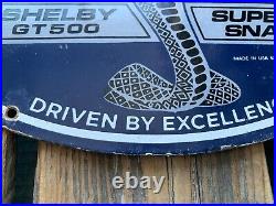 Vintage Ford Shelby Gt500 Mustang Cobra Dealer Gas Station Porcelain Oil Sign