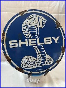 Vintage Ford Shelby Sign Gas Pump Service Porcelain Sign Porcelain GT Sign