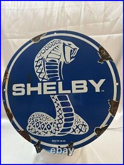 Vintage Ford Shelby Sign Gas Pump Service Porcelain Sign Porcelain GT Sign