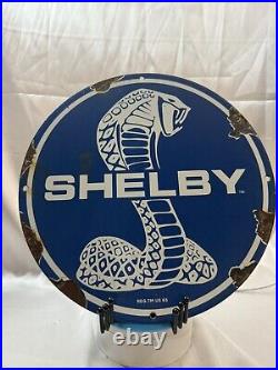 Vintage Ford Shelby Sign Gas Pump Service Porcelain Sign Porcelain GT Sign