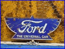 Vintage Ford Sign Cast Iron Old Automobile Dealer Truck Car Plaque Used Auto 15