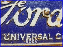 Vintage Ford Sign Cast Iron Old Automobile Dealer Truck Car Plaque Used Auto 15