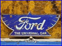 Vintage Ford Sign Cast Iron Old Automobile Dealer Truck Car Plaque Used Auto 15