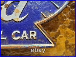 Vintage Ford Sign Cast Iron Old Automobile Dealer Truck Car Plaque Used Auto 15