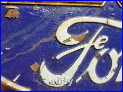 Vintage Ford Sign Cast Iron Old Automobile Dealer Truck Car Plaque Used Auto 15