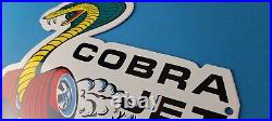 Vintage Ford Sign Cobra Jet Sales Service Shelby Gas Oil Porcelain Sign