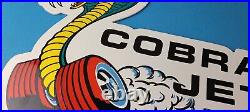 Vintage Ford Sign Cobra Jet Sales Service Shelby Gas Oil Porcelain Sign