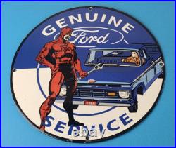 Vintage Ford Sign DC Comic Books Dare Devil Auto Truck Porcelain Gas Pump Sign