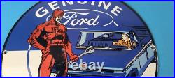 Vintage Ford Sign DC Comic Books Dare Devil Auto Truck Porcelain Gas Pump Sign