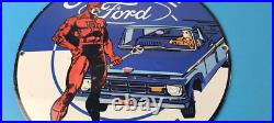 Vintage Ford Sign DC Comic Books Dare Devil Auto Truck Porcelain Gas Pump Sign