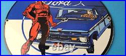 Vintage Ford Sign DC Comic Books Dare Devil Auto Truck Porcelain Gas Pump Sign