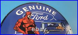 Vintage Ford Sign DC Comic Books Dare Devil Auto Truck Porcelain Gas Pump Sign