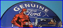 Vintage Ford Sign DC Comic Books Dare Devil Auto Truck Porcelain Gas Pump Sign