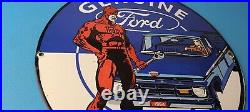 Vintage Ford Sign DC Comic Books Dare Devil Auto Truck Porcelain Gas Pump Sign