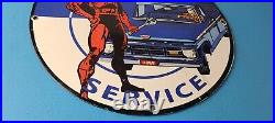 Vintage Ford Sign DC Comic Books Dare Devil Auto Truck Porcelain Gas Pump Sign