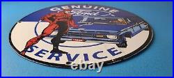 Vintage Ford Sign DC Comic Books Dare Devil Auto Truck Porcelain Gas Pump Sign