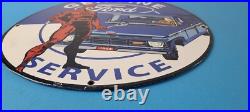 Vintage Ford Sign DC Comic Books Dare Devil Auto Truck Porcelain Gas Pump Sign