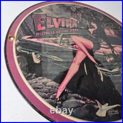 Vintage Ford Sign Elvira Mistress Porcelain Gas Pump Station Sign