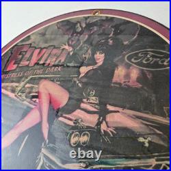 Vintage Ford Sign Elvira Mistress Porcelain Gas Pump Station Sign