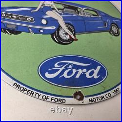 Vintage Ford Sign Mustang Ford Automobile Service Station Gas Pump Sign