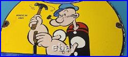 Vintage Ford Sign Porcelain Automobiles Popeye Authorized Gas Pump Sign