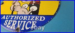 Vintage Ford Sign Porcelain Automobiles Popeye Authorized Gas Pump Sign