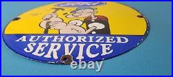 Vintage Ford Sign Porcelain Automobiles Popeye Authorized Gas Pump Sign