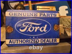 Vintage Ford Sign Porcelain Metal V8 Automobile Parts Service Gas Pump Sign