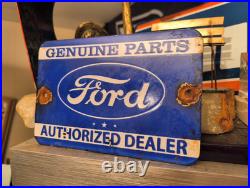 Vintage Ford Sign Porcelain Metal V8 Automobile Parts Service Gas Pump Sign