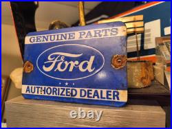 Vintage Ford Sign Porcelain Metal V8 Automobile Parts Service Gas Pump Sign