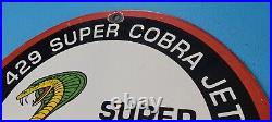 Vintage Ford Super Cobra Jet Porcelain Sales Service Gas Automobile Pump Sign