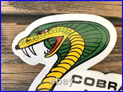 Vintage Ford Svt Cobra Jet Mustang Dealer Gas Station Porcelain Oil Pump Sign